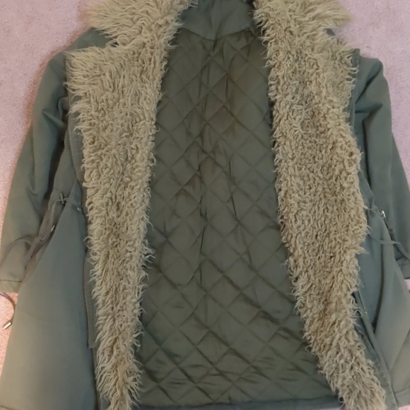 Free People Fur Lined Extreme Moto Parka / Olive - Picture 8 of 13